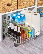 MSR Imports Expandable Rolling Metal Storage Basket-Home and Kitchen Storage Solution,Silver - Image 6