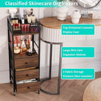 HapiRm Rolling Makeup Cart Organizer - Floor Skincare Make Up Storage with 3 Non-woven Fabric Drawers, Vanity Organizer Cosmetic Display Cases Holder for Skin Care Perfume Nail Polish Brush Hair Tool - Image 4