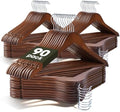 Wooden Hangers 90 Pack,Heavy Duty Solid Wooden Clothes Hangers with Pant Bar,360-Degree Rotatable Hook,Durable & Slim Wood Hangers for Coats,Jackets,Dress,Pants(Walnut) by Uilmart