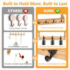 29" Coat Rack Wall Mount with Shelf,2Pcs Heavy Duty Coat Hooks Wall Mount with Shelf & Key Hooks,Farmhouse Wall Organizer for Living Room, Bedroom, Bathroom,Hats, Clothes, Backpacks - Image 4