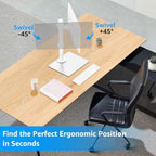 MOUNTUP Monitor Stand for Desk, Freestanding Monitor Mount Fits 13-32 inch Screen up to 19.8 lbs, Screen Stand with Swivel, Height, Rotation Adjustment, VESA Mount 100 x 100mm, 75 x 75mm - Image 3