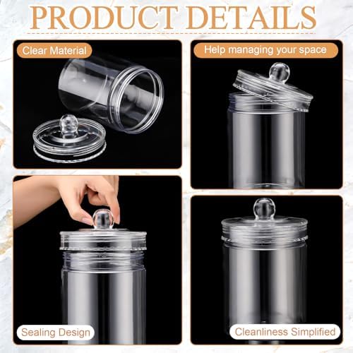 Geiserailie 4 Pcs Clear Plastic Medical Jars with Lids Storage Containers - Image 4
