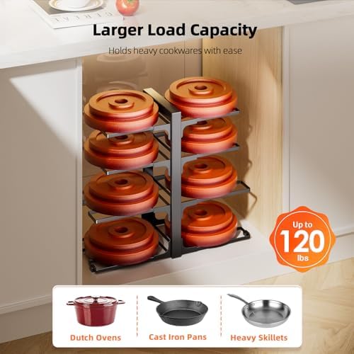 MUDEELA 8-Tier Pots and Pans Organizer under Cabinet, 15.9" H Heavy-duty - Image 5