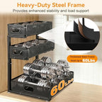 3 Tier Adjustable Under Sink Organizer for Bathroom & Kitchen(1Pack, Black) - Image 5