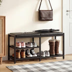 33“ Iron Shoe Rack Storage Bench for Entryway, Holds Up to 560lb by VewePata