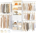 Besiost 4-8 FT Closet System, Closet Organizer System with Smart Sensor Lights, White by Besiost