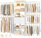 Besiost 4-8 FT Closet System, Closet Organizer System with Smart Sensor Lights, White by Besiost