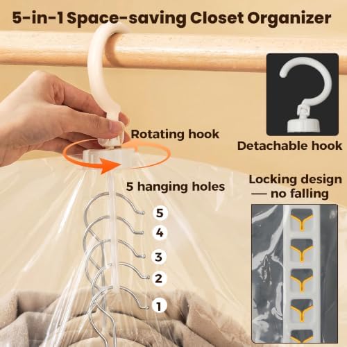 5 Pack Hanging Vacuum Storage Bags for Clothes Space Saver Compression Bags - Image 4