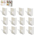 Wall-mounted Clamshell Storage Box, Clamshell Storage Box Mount Wall, Wall Mounted Cotton Swab Holder, Convenient Wall Mounted Clamshell Design Plastic Cotton Swab Storage Holder (12pcs) by Unknown