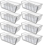 8 Pcs Under Shelf Basket, Hanging Under Cabinet Wire Storage Rack Slides Under Wire Shelves for Counter Pantry Desk Bookshelf,Black by Unknown