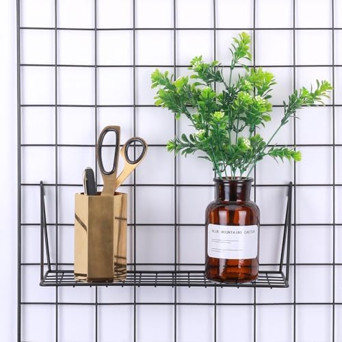 Kaforise Hanging Straight Shelf for Wire Wall Grid Panel, Small Wire Wall Organizer and Display Shelf, Size 11.8" X 4.3",Black Painted (4) - Image 2