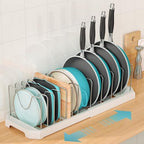 Expandable Pan Organizers Inside Cabinet with 12 Dividers White - Image 2