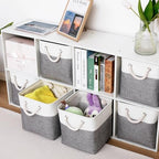 11 Inch 6 Pack Cube Storage Bins with Handles - Image 2