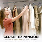 Our Modern Space 100 Pack Velvet Hanger for Shirt Pants Dresses Skirts Suits Jackets - Slim Space Saving Design - Standard Coat Hanger - Sturdy & Durable Design with Shoulder Grooves Hook - Image 6