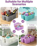 Portable Shower Caddy with Handle - 4 PCS, BPA-free, Light Purple - Image 6