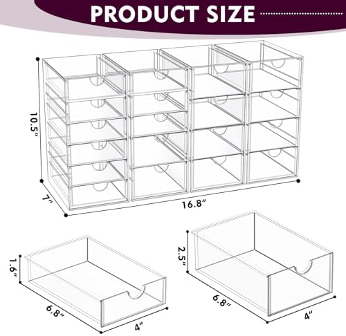 Acrylic Makeup Organizer with 19 Drawers,Storage Drawer Organizer - Image 3