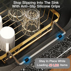 MAJALiS Gold Expandable Dish Drying Rack Over The Sink with Anti Slip Grip - Image 4