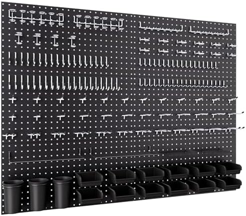 INCLY 48x36 Inch Metal Peg Board Kit 1/4" Pegboard Hooks Accessories by INCLY