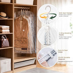 TAILI Hanging Vacuum Storage Bags Clothes, Coats, Jackets,6 Jumbo Clear - Image 6