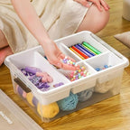 17QT Clear Plastic Craft Storage Box with Removable Tray & Lid - 2 packs - Image 2
