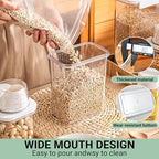 Cereal Storage Containers Sets,BPA Free with Pouring Spout Handle Airtight Food Storage Dispenser with lids For Rice Flour Pasta Grain, Pet Food Storage Container (37.2 oz + 77.7 oz (2 of Each)) - Image 5