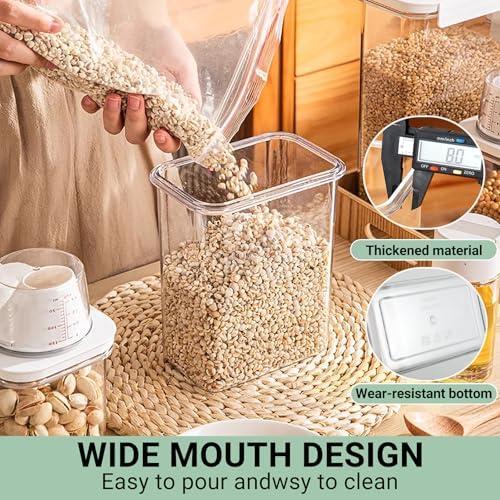 Cereal Storage Containers Sets,BPA Free with Pouring Spout Handle Airtight Food Storage Dispenser with lids For Rice Flour Pasta Grain, Pet Food Storage Container (37.2 oz + 77.7 oz (2 of Each)) - Image 5