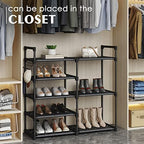 CSXGBAB Black Tubes Closet Shoe Rack, Boot Rack, 5 Tier Oxford Fabric Shelf, Easy Assembly, Sturdy and Durable, Holds Up to 30 lbs - Image 4