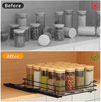 BOIVSHI Pull Out Spice Rack Organizer for Cabinet, Heavy Duty Slide Out Spice Rack Organizer for Kitchen Cabinets and Pantry, Fits Spices, Sauces, Canned Food (8.5''Wx10.5''Dx2.5''H) - Image 3