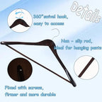 King Mills 21-inch Wide Shoulder Wooden Hangers, Cherrywood Color, 12 Count - Image 4