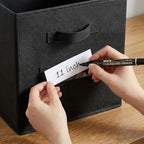 Storage Bins,11 Inch Cube Storage Bin with Labels,6pcs,Black - Image 4