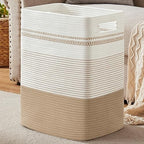 80L Large Cotton Rope Laundry Basket for Bedroom & Laundry Room, Tall Clothes Hamper with Sturdy Handles, Neutral Storage Bin Capable of Holding Blankets and Toys by SIXDOVE