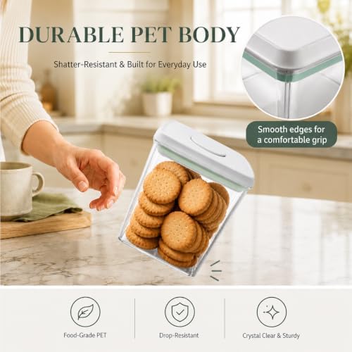 6-Piece Airtight Food Storage Containers, Clear Stackable Pop Lid - Image 4