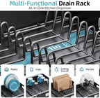 TOOLF Extendable Dish Drying Rack for Small Kitchen Counter, Black - Image 4