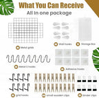 CIKLCIX Wire Wall Grid Panel Set of 4, Photo Display Board & Memo Board - Image 4