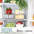 iDesign Crisp 3-Piece Recycled Plastic Refrigerator Organizer Bin Set with Lids, Clear/Gray - Image 6