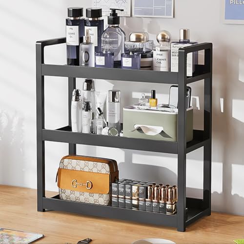 Bathroom Counter Organizer, 3-Tier Bathroom Shelf for Bathroom Kitchen Bedroom,Ideal for Organizing Cosmetics, Perfumes, Soaps, Lotions, and More(Black) by kaileyouxiangongsi