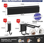 Sttoraboks Garage Wall Organizer, Heavy Duty Tool Hangers for Garage Wall with 8 Double Hooks & 3 Rails, Tool Organizer Wall Mount, Garage Hanging Storage Rack for Shovel, Rake, Broom and Ski Gear - Image 2