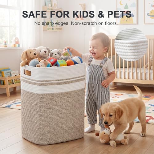 OIAHOMY 91L Laundry Hamper, XXXLarge Collapsible Laundry Basket Yellow - Image 4