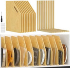 10 Pack Wood Tray Dividers Organizer For Kitchen Cabinet by viespe