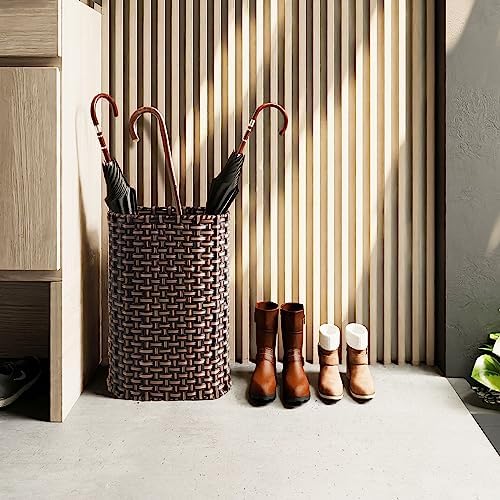 PEMAR Espresso Slim Umbrella Stand for Entryway, Waterproof Resin - Image 6