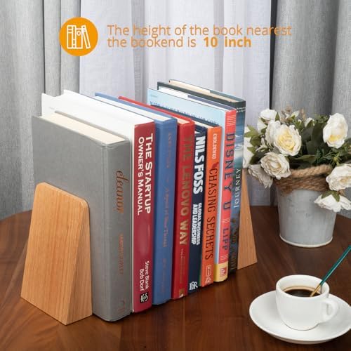 DRELIFAM Red Oak Book Ends Heavy Duty Handmade Book Ends for Shelves Decorative Bookends to Hold Heavy Books (Red Oak Small) - Image 4