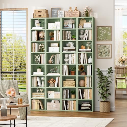 FOTOSOK 2 Pcs 71'' Tall Narrow Bookshelf, 8-Tier Media Tower Rack Set of 2 - Image 5