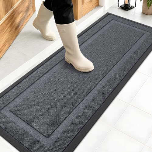 OLANLY Front Door Mat Outside 47x17, All-Season Heavy-Duty Rubber Doormat by OLANLY