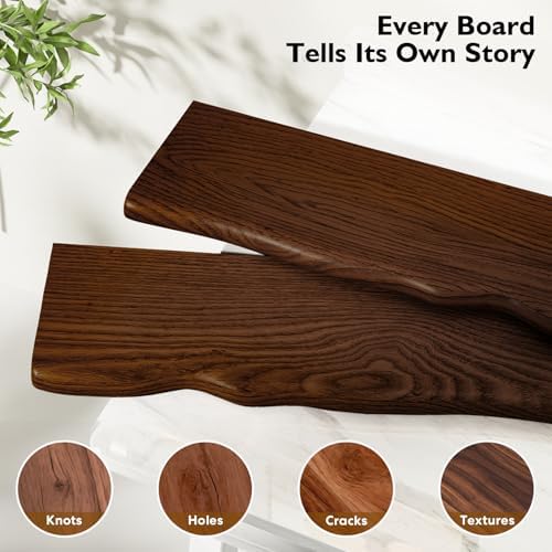 Organic Wavy Edge Floating Shelves,Hidden Brackets,2 Pack 24 in - Image 5