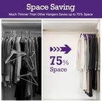 HOUSE DAY Noble-Purple Velvet Hangers 60 Pack, Non Slip Clothes Hanger - Image 3