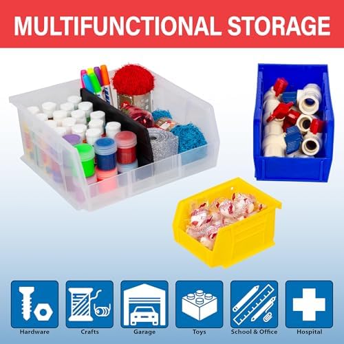 Akro-Mils 30235 AkroBins Plastic Storage Bins, 11"x11"x5", Red, 6-Pack - Image 3