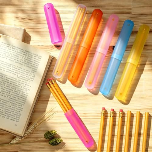 48 Sets 48 Travel Toothbrush Holder with 144 Pencils Multipurpose Toothbrush Case with Ventilation Hole Plastic Toothpaste Boxes Containers Portable Dust-Proof Tooth Brush Cover Protector for School - Image 4