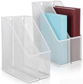 Sliner 4 Pack White Metal Magazine Holder Mesh Steel Document Rack 1 Section File Organizer Extra Wide Magazine Folder Storage Desk Tidy for Office Home, 12.6"x 9.8"x 3" by Sliner