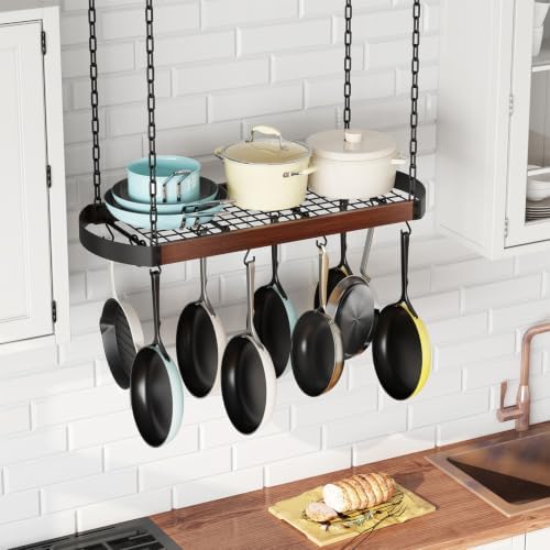 CHOEZON 32'' Hanging Pot Rack, Ceiling Pan Hanger, Pot Holder for Kitchen - Image 4
