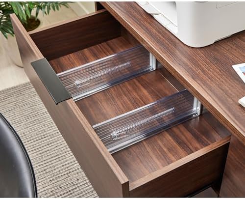 iDesign Plastic Adjustable Deep Drawer Dividers, Set of 8, Clear - Image 7